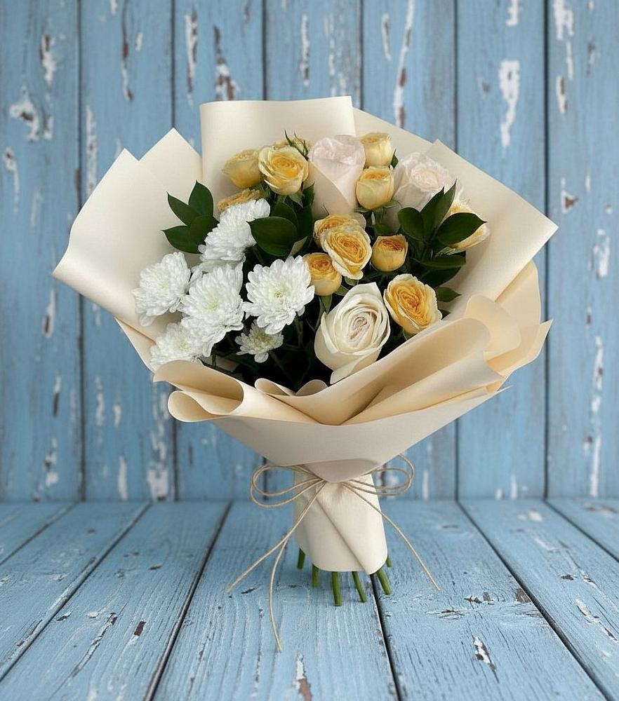 Букет цветов из: Розы и Хризантемы в Можайске