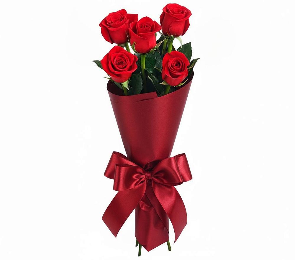 Букет 5 Красных роз Эдлесс Лав в Можайске