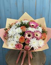 Букет цветов из:  Розы, Герберы и Хризантемы в Можайске