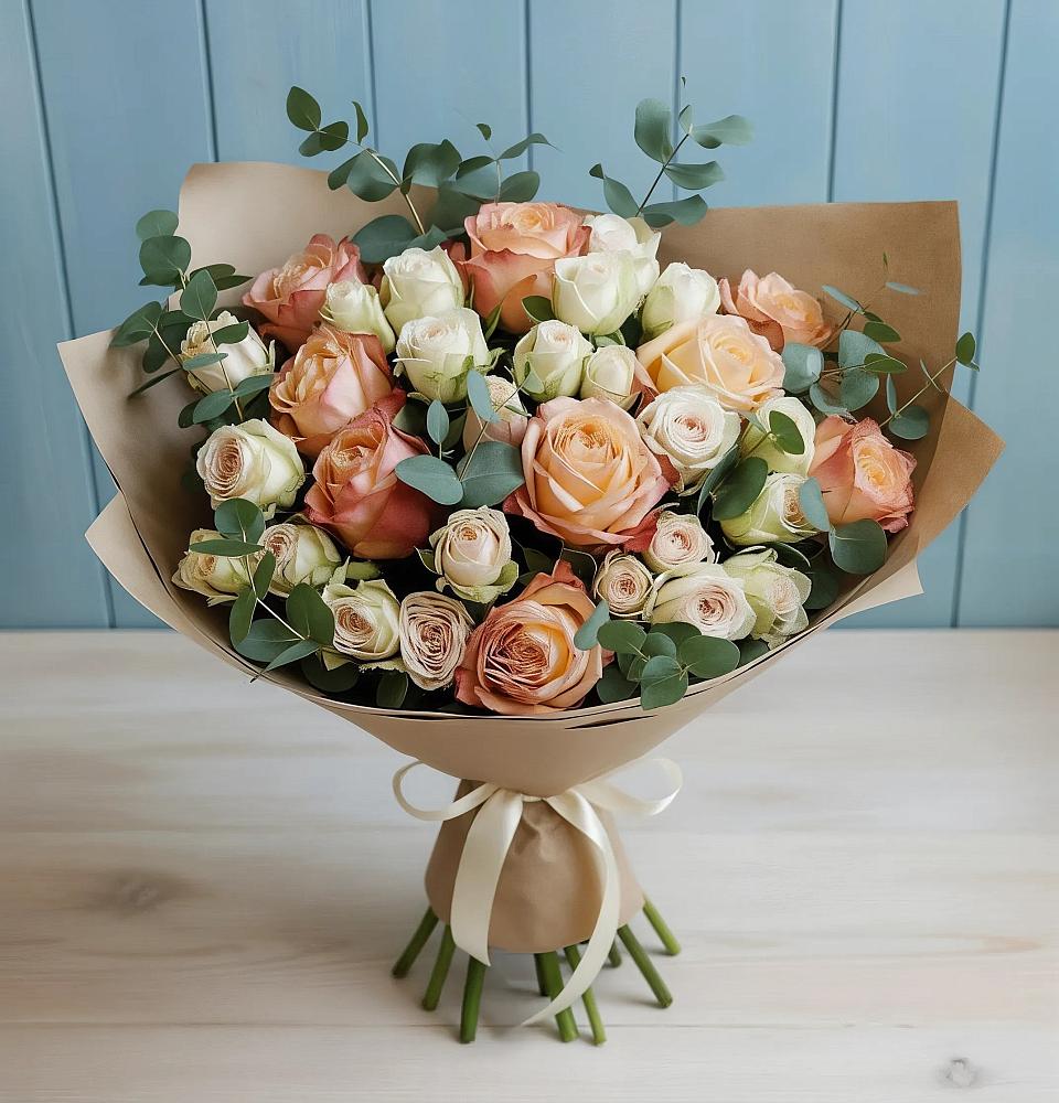 Букет цветов из: Альстромерии и Розы в Можайске