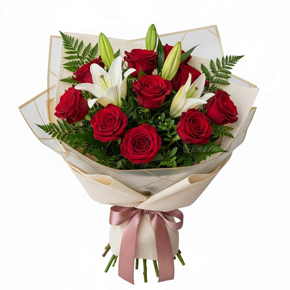 Букет цветов из: Лилии и Розы в Можайске