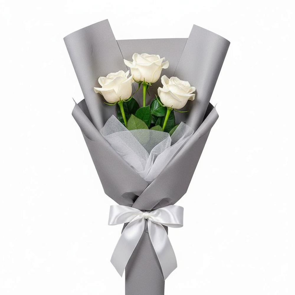 Букет 3 белые розы в Можайске