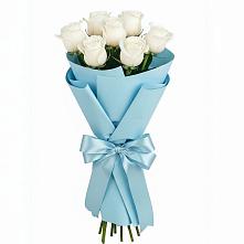 Букет 7 белых роз Проуд в Можайске