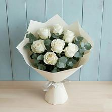 Букет Белые розы в Эвкалипте #REPLACE_PRED# Можайске